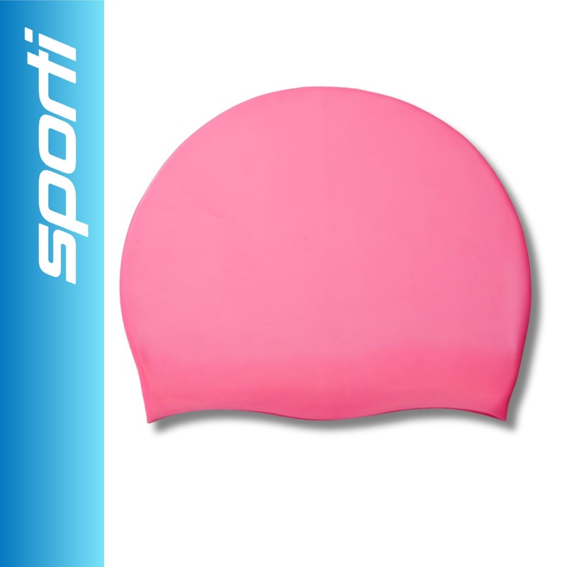 Sporti Solid Neon Silicone Swim Cap - Neon Pink
