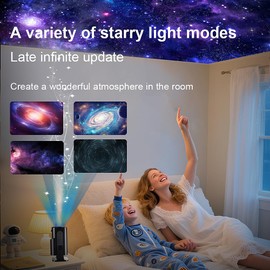 Mini Starlight Projector Support 1080P & 4K with wifi 6 and bluetooth 5.2 , Android 12 TV Movie Projector with Apps Built in Compatible with PC/Smartphone/HDMI/USB, indoor & outdoor use