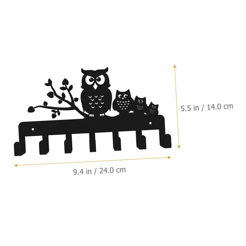 Ciieeo Owl Design Coat Hooks Decorative Wall Mounted Coat Rack
