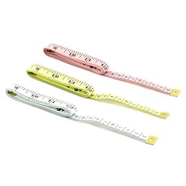 AKORD 3 X 60/1.5M Sewing Tailor Soft Flat Fabric Measuring Tapes, Multi-Colour, 0.04 x 6 x 1.5 cm