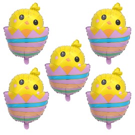 JUFYVO 5pcs Easter Balloons Chicken Balloons Foil Balloons Easter Party Decorations Party Supplies Balloons for Easter