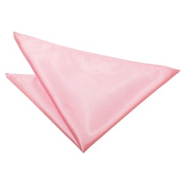 DQT Plain Satin Formal Casual Wedding Handkerchief Pocket Square Hanky - Baby Pink