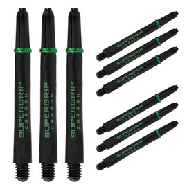 Harrows 3 Sets Carbon ST Dart Shafts - Total 9 Dart Shafts - Available in 3 Sizes - Heavy Duty Carbon Composite - Medium Green