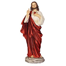CatholicStore 10" Sacred Heart of Jesus Statue, Full Color Veronese Resin