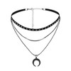 MILAKOO Gothic Punk Black Moon Pendant Choker for Women Girls