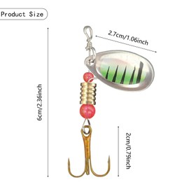 10 Pieces Fishing Lure Spinner Set Three Hooks, 360° Rotating Sequins, Suitable for Freshwater and Saltwater Fishing, Perfect for Trout, Zander, Salmon, Perch