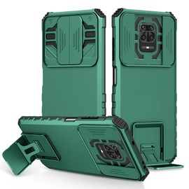 Vokuha Case for Redmi Note9 Pro/Redmi Note 9S/Redmi Note 9 Pro Max Case with Slide Camera Lens Kickstand Military-Grade Bumpers Armor Shockproof Protective Cover for Xiaomi Redmi Note 9 Pro Dark Green