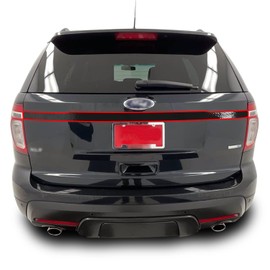 Trunk Trim Chrome Delete Blackout Precut Vinyl Wrap Overlay Kit Compatible with Ford Explorer 2011 2012 2013 2014 2015 - Gloss Black