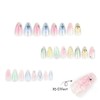 24Pcs Spring Summer Flower Press on Nails Medium Almond Fake