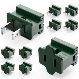 Christmas Lighting Male and Female Plug Set, Vampire Plug, Gilbert Plug, Slip Plug, Zip Plug, Green, 20 Packs (SPT-1)