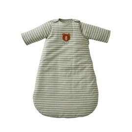 Vertbaudet Oeko-Tex® Sleeping Bag with Long Sleeves and Little Fox, striped green