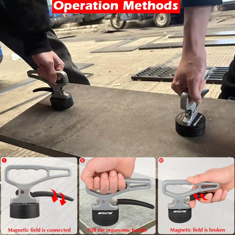 MUTUACTOR Strong Manual Magnetic Lifting Handle,1 Set Powerful Neodymium Magnet