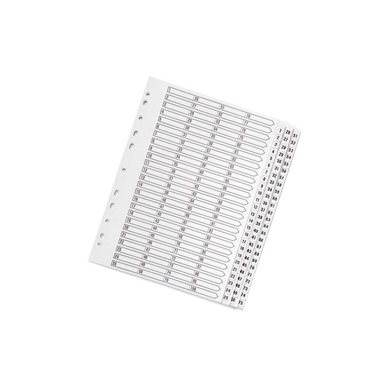 Q-Connect 1-75 Index Multi-Punched Reinforced Board Clear Tab A4 White