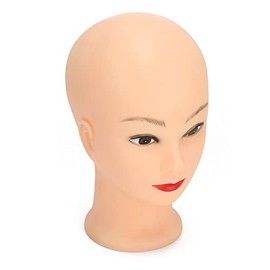 Cabeza de Maniquí Calva para Entrenamiento en Cosmetología y Exhibición de Pelucas y Sombreros, Soporte Versátil, 49 cm