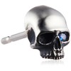 Dr. Monroe PE-30-SV2-SAP Skull Earrings, 925 Silver, Natural Sapphire, Sterling