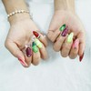 3D Fruit Press on Nails, Medium Almond Watermelon Lemon Kiwi