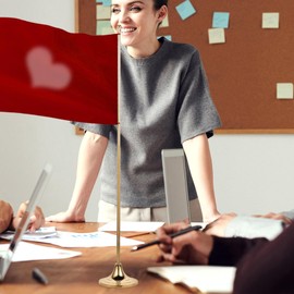 TOVINANNA Telescopic Desk Flag Pole Stand Small Flag Base Display Office Home Decor