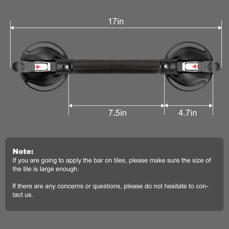 Daren Medical 17-Inch Shower Handle - Upgraded Grab Bar with