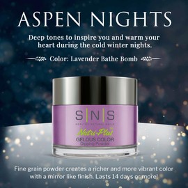 SNS Nail Dip Powder, Gelous Color Dipping Powder - Lavender Bathe Bomb (Purple/Violet) - Long-Lasting Acrylic Nail Color & Polish Lasts 14 Days - Low-Odor & No UV Lamp Required – 1 oz