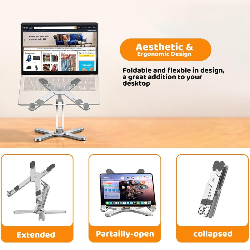 Moallia Laptop Stand with 360 Rotating Base, Computer Notebook Laptop
