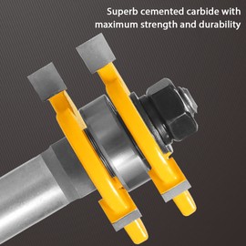 Set of 2PCS Shank Milling Cutter Router Bits Set T-slot Wood Cutters for Woodworking Carpener Portable