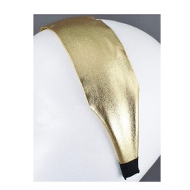 Gold faux leather fabric headband super extra wide hair band accessory