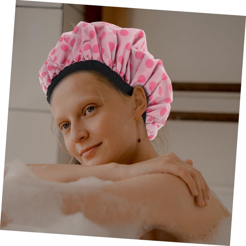 SAFIGLE 2Pcs Shower Cap Three Layers Hair Protection Bonnet Quick