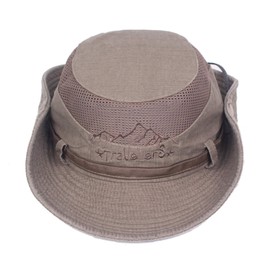 Lanly Fishing Hat Sun Hat Unisex Men Women Safari Hat Cotton Foldable Adjustable Hiking Hat Garden Hat Outdoor Travel, gray