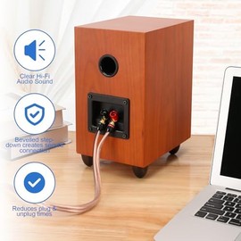 VKheroKV M-JP12 1pair Set Speaker Wire 24k Gold Plated connectors, 12AWG 5N OFC((99.999% Oxygen Free Copper Wire) M-JP12 (1.5M(4.92ft), Pin Plug ⇔ Pin Plug)