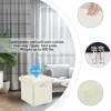 13" Fireproof Storage Ottoman Modern Leather Footstool with Lock Square