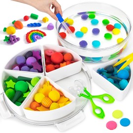 Subao Sensory Bin with 5 Kinds of Fillers,Sensory Toys for Toddlers 3-4 5-7,Sensory Bin Filler for Sensory Table Play,Sensory Toys for Kids with Autism,Preschool Learning Activities for 3 4 5 6 7 8