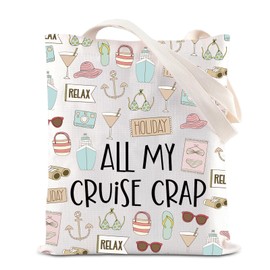 Cruise Vacation Tote Bag All My Cruise Crap Tote Bag Summer Vacation Travel Gift Beach Life Gift Family Vacation Cruise Gift (Cruise CRAP CA)