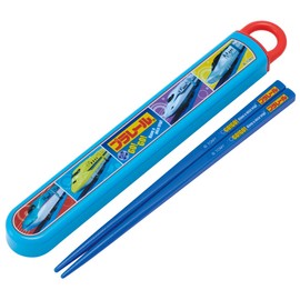 Skater Children's Antibacterial Ag+ Chopsticks and Chopsticks Case Set, Plarail 21, 6.5 cm ABS2AMAG, Made in Japan - A