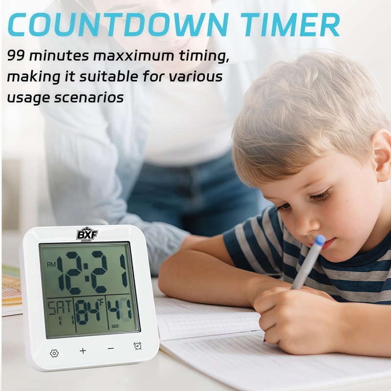 BXF SPORTS Digital Shower Clock Waterproof,Bathroom Extra Large LCD Screen