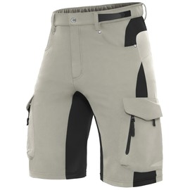 XKTTAC Men's Outdoor Quick Dry Lightweight Cargo Shorts for Hiking, Casual, Camping, Tactical, Fishing, Golf, Travel with 6 Pockets (Silver, 4X-Large)