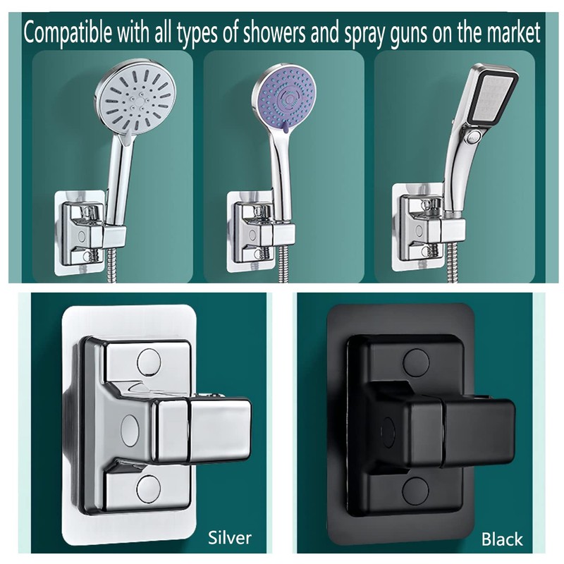 DASITON Handheld Shower Head Holder Wall Mount,Bathroom Adjustable Strong Adhesive