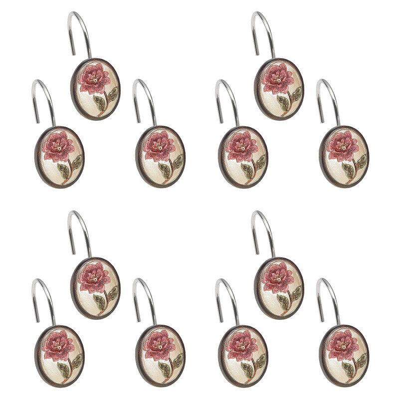 Popular Bath Shower Curtain Hooks, Larrisa Collection, Set of 12,
