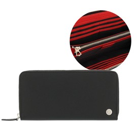 Takeokikuchi 15019 Amigo Men's Long Wallet, Round Zipper, Exclusive to Order, Cowhide Leather, Genuine Leather, [31] Black/Red