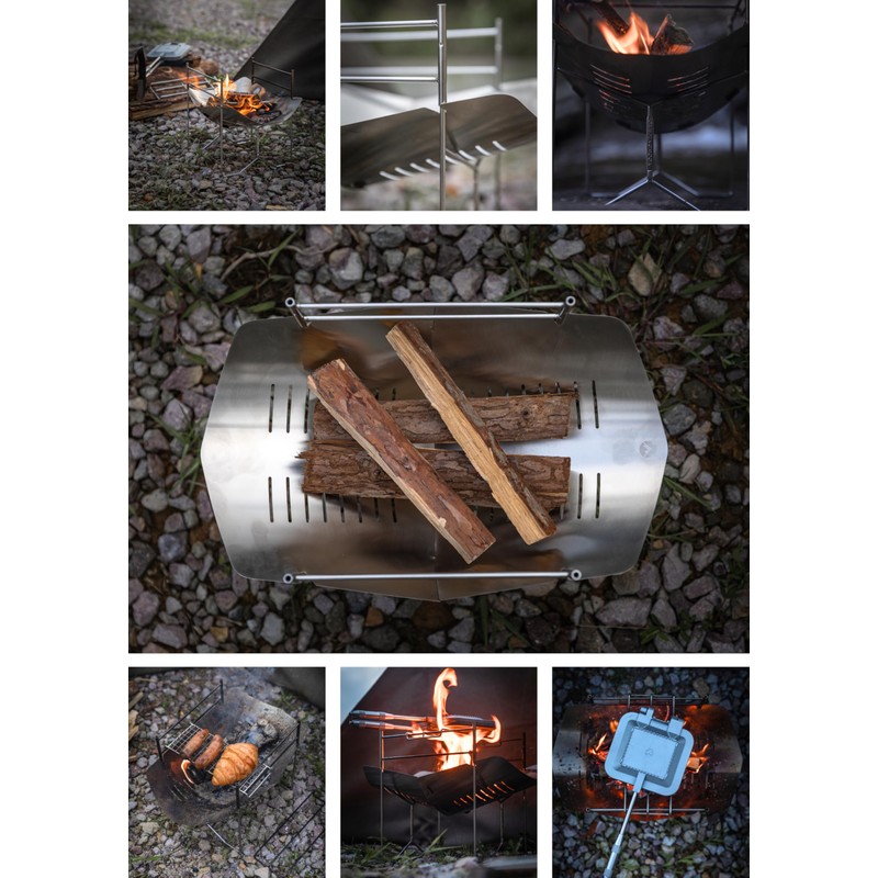 CAMPINGMOON Solo Grill A4 Type Stainless Steel Campfire Stand SOLO-A4