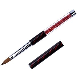 1Pc Kolinsky Acrylic Nail Brush Size 10# Rhinestone Handle Professional Nail Art Tools (10#)