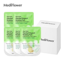Mediflower Diatomaceous Earth Disposable Modeling Pack Pouch Houttuynia cordata mugwort 28gx5 pack / 메디플라워 규조토 일회용 모델링팩 파우치 어성초 쑥 28gx5개입 세트