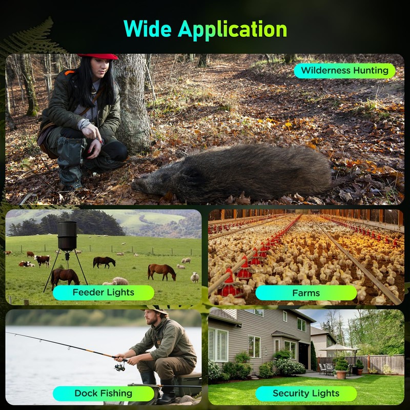 BINGLUX Hog Lights for Night Hunting - 20000LM Solar Powered