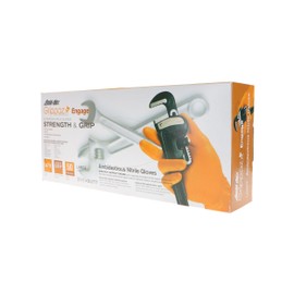 PIP Grippaz Engage 7 Mil Nitrile 12" Disposable Gloves 50-Pack, Fish Scale Grip, Chemical & Grease Resistant, Orange, 2X-Large (67-307/2XL)