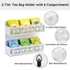 QILICHZ Tea Bag Organizer 2 Tier Wood Tea Bags Holder