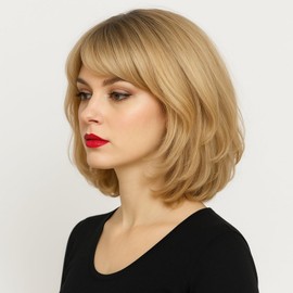 Short Natural Soft Face Wig for Women - Gold