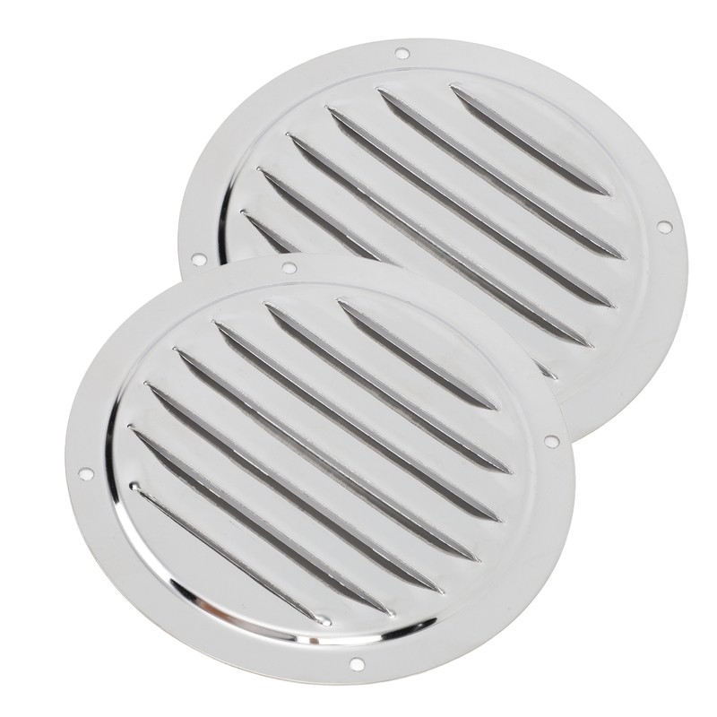 2PCS Round Louvered Air Vent Stainless Steel Marine Grade Rainproof
