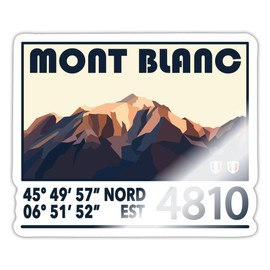 Spreadshirt Mont Blanc 10 x 10 cm French Italy Gift Sticker Glossy White