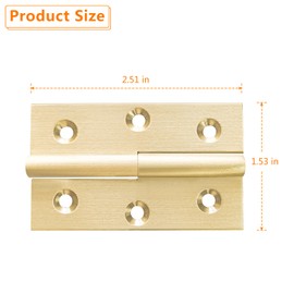 BAMI-LEE House Lift Off Hinge, 2pc Solid Brass Detachable Right Hinge, for Window, Door, Gate