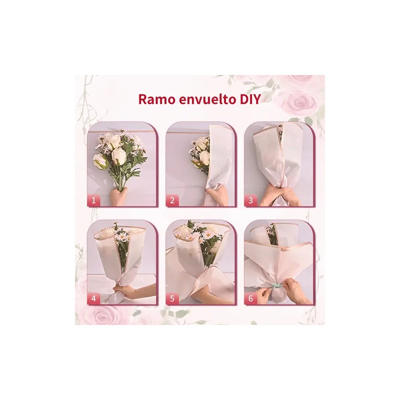 40 Hoja Papel Celofán Coreano Para Ramos Y Arreglos Florales