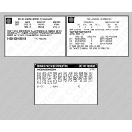 3 piezas. Réplica personalizada de calcomanías duplicadas etiquetas adhesivas para GM